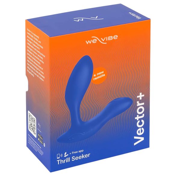 We-Vibe Vector+ - analni vibrator z daljinskim upravljanjem - modra, polnjenje