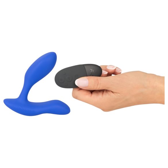 We-Vibe Vector+ - analni vibrator z daljinskim upravljanjem - modra, polnjenje