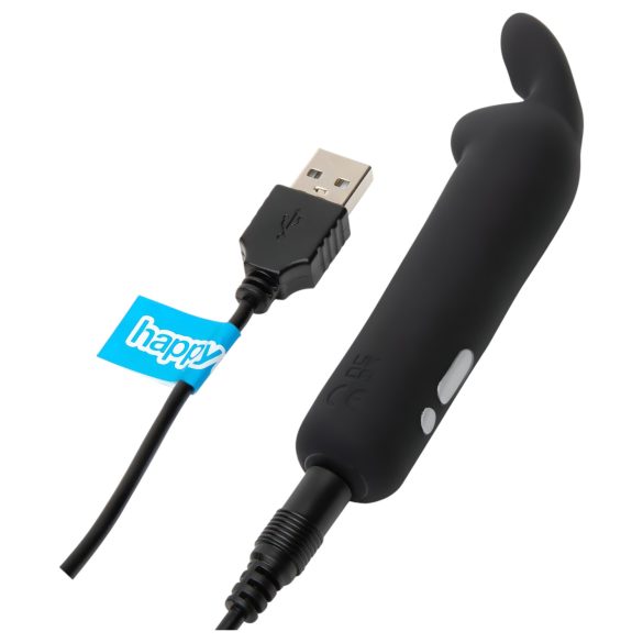 Happyrabbit Bullet - polnilni ušesni mini vibrator (črn)
