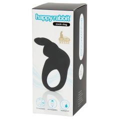   Happyrabbit - vibracijski obroč za penis - akumulatorski, črn