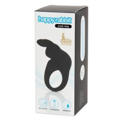   Happyrabbit Cock - Vibracijski obroček za penis na baterije (črn)