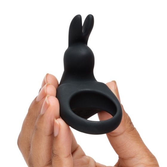 Happyrabbit Cock - Vibracijski obroček za penis na baterije (črn)