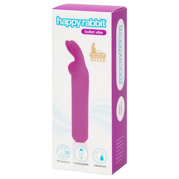 Happyrabbit - mini vibrator z zajčjimi ušesi - polnilni - vijoličen