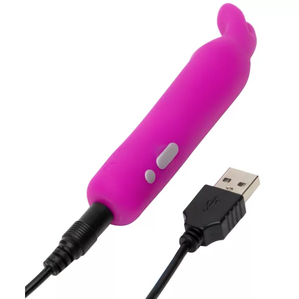 Happyrabbit - mini vibrator z zajčjimi ušesi - polnilni - vijoličen