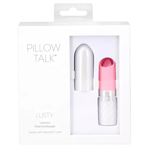 Pillow Talk Lusty - vibracijska palica z jezičkom - akumulatorska - roza