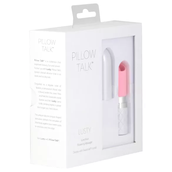 Pillow Talk Lusty - vibracijska palica z jezičkom - akumulatorska - roza