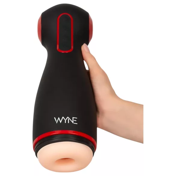 WYNE 06 - masturbator z vibracijo in sesanjem - polnilni - črn