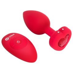   b-vibe heart - akumulatorski radijski analni vibrator (rdeč)