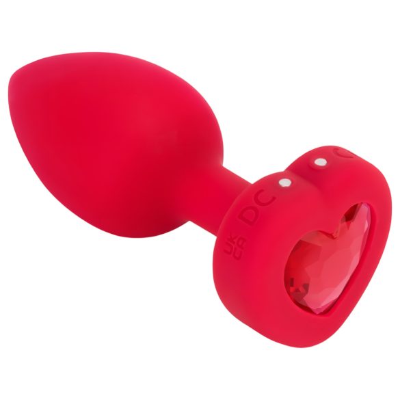 b-vibe heart - akumulatorski radijski analni vibrator (rdeč)