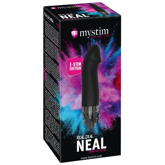 mystim Real Deal Neal E-Stim - električni vibrator za polnjenje penisa (črn)