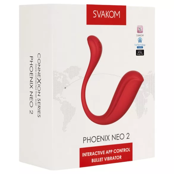 Svakom Phoenix Neo 2 - vibracijsko jajce - pametno upravljanje - rdeče