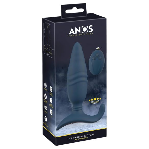 ANOS - analni vibrator s potiskanjem na daljinsko upravljanje - modra