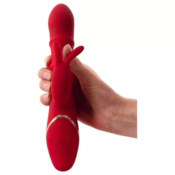 You2Toys Rabbit - vibrator z gibljivim obročkom - rdeč