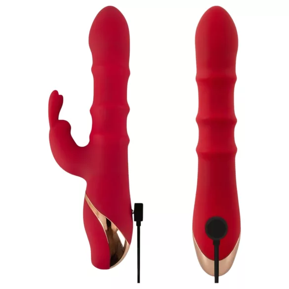 You2Toys Rabbit - vibrator z gibljivim obročkom - rdeč