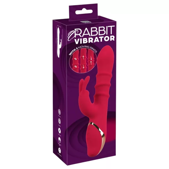 You2Toys Rabbit - vibrator z gibljivim obročkom - rdeč