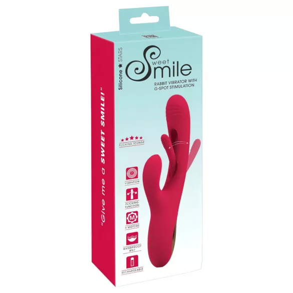 Smile - vibrator za klitoris z jezičkom - rdeč