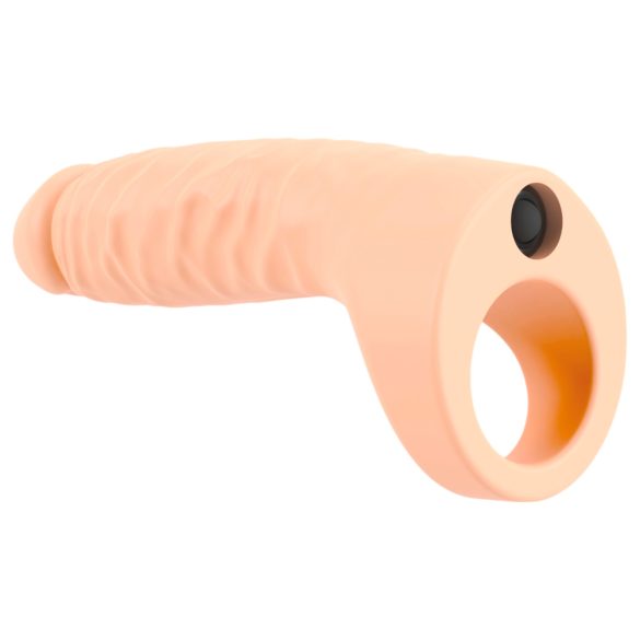 Realistixxx - strap-on analni vibrator - dvojni dildo - črna
