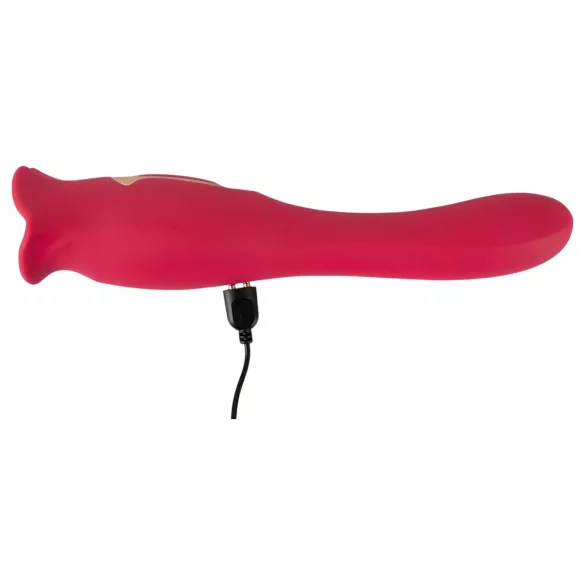 You2Toys - vibrator z jezičkom 2v1 - roza