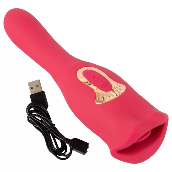 You2Toys - vibrator z jezičkom 2v1 - roza