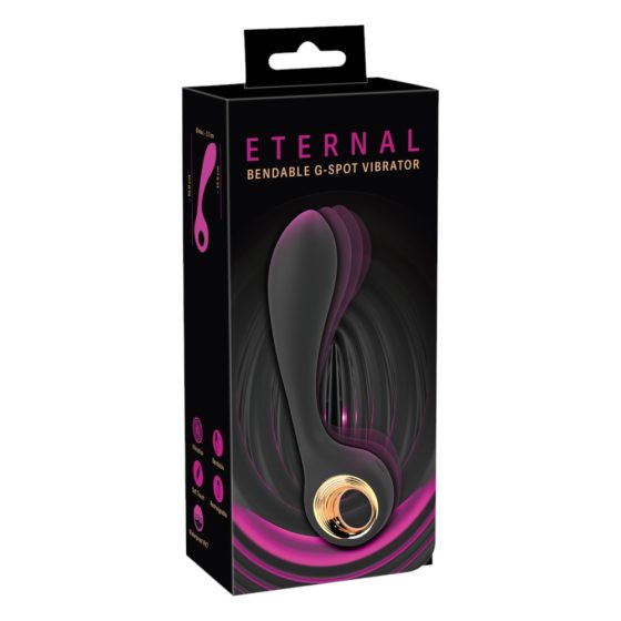Eternal - upogljiv vibrator za točko G (črn)