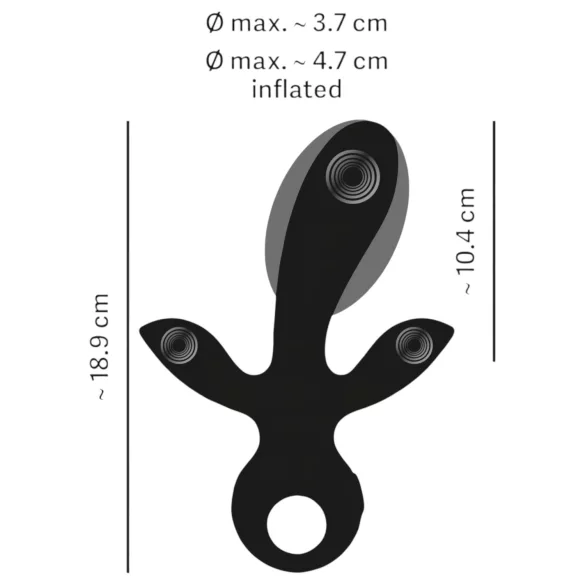 Eternal - napihljiv trojni vibrator - črna