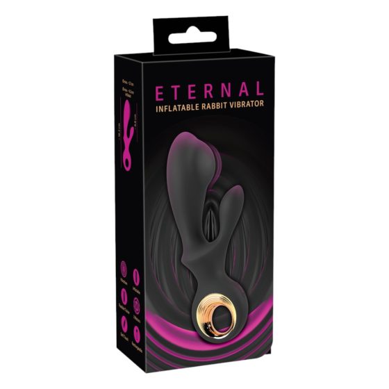 Eternal - napihljiv vibrator s konicami (črn)