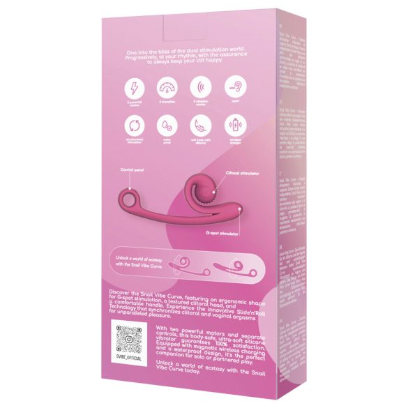 Snail Vibe Curve - vibrator za klitoris in točko G - 2v1 - roza