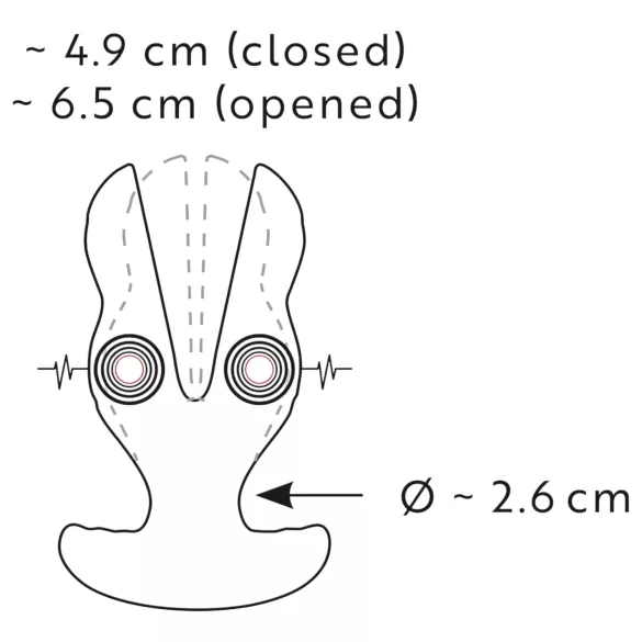 ANOS - analni vibrator z dvema krakoma - črn