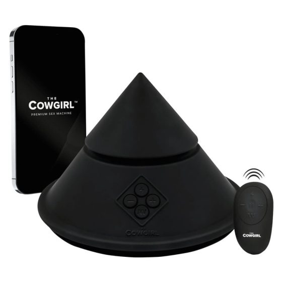 The Cowgirl Cone - pametni stroj za seks z različnimi prelivi (črn)