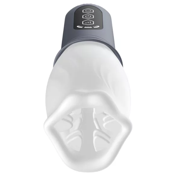 LUX Active First Class - masturbator z vrtečo glavo - bela/siva