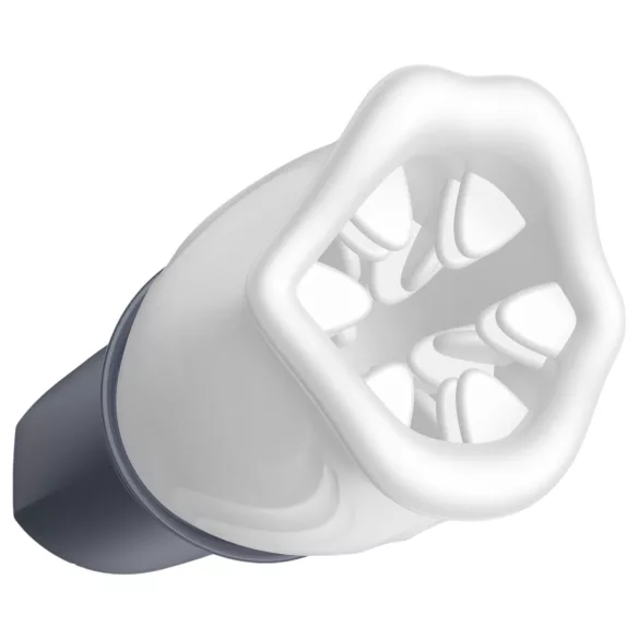 LUX Active First Class - masturbator z vrtečo glavo - bela/siva