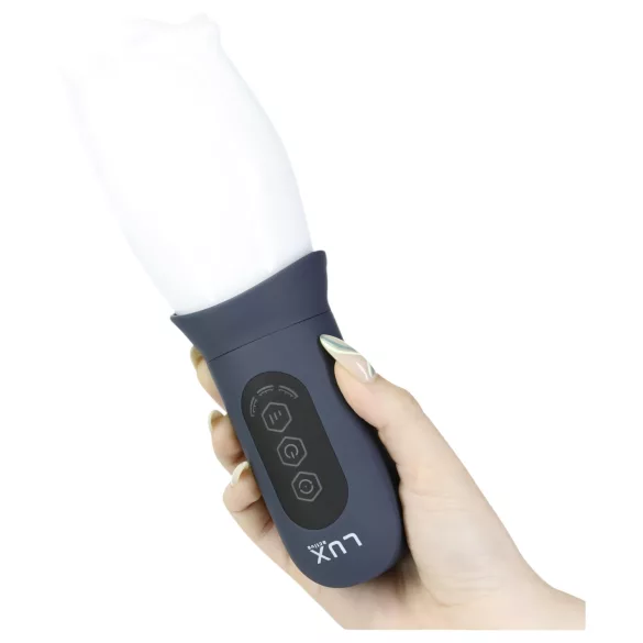 LUX Active First Class - masturbator z vrtečo glavo - bela/siva