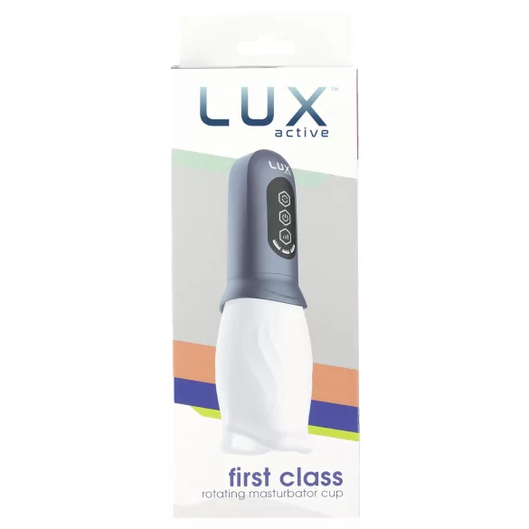 LUX Active First Class - masturbator z vrtečo glavo - bela/siva