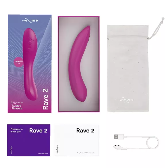 We-Vibe Rave 2 - vibrator za G-točko - polnilni pametni - roza