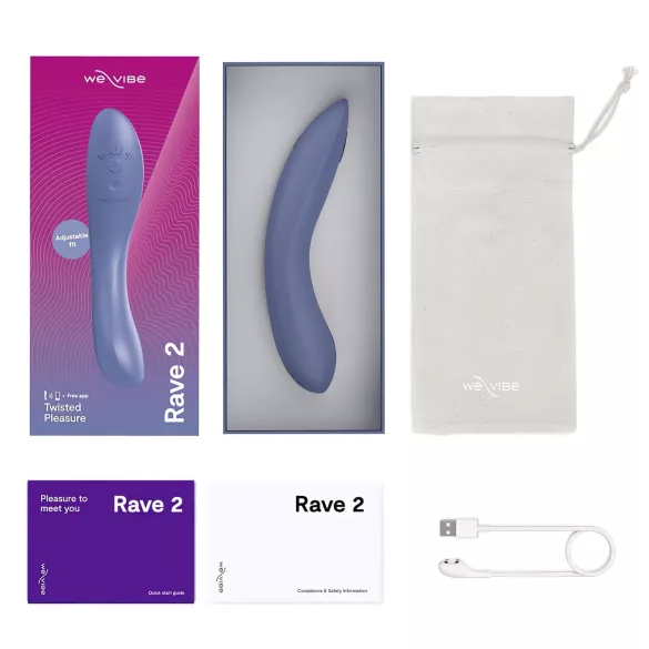 We-Vibe Rave 2 - vibrirni stimulator G-točke - pameten, polnilen - moder