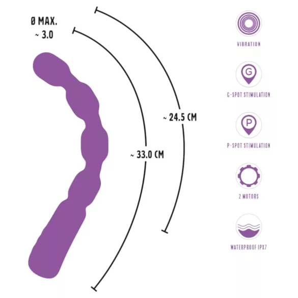 You2Toys - vibrator za G in P točko z izboklinami - vijoličen