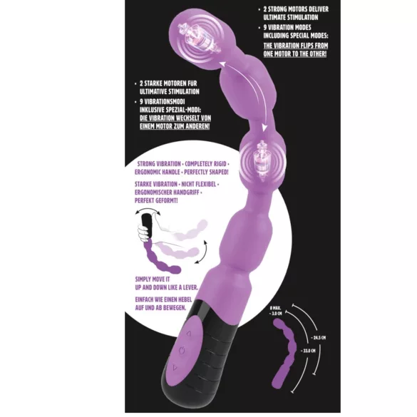 You2Toys - vibrator za G in P točko z izboklinami - vijoličen