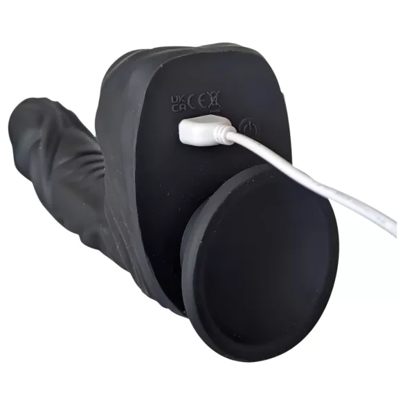 Naked Addiction - realistični vibrator z vrtenjem in sunki - črn