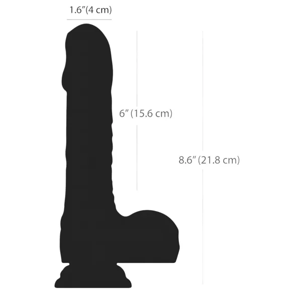 Naked Addiction - realistični vibrator z vrtenjem in sunki - črn