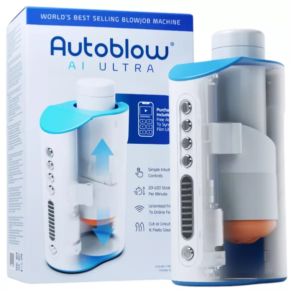 Autoblow A.I. Ultra - moški masturbator usta - električni - bel