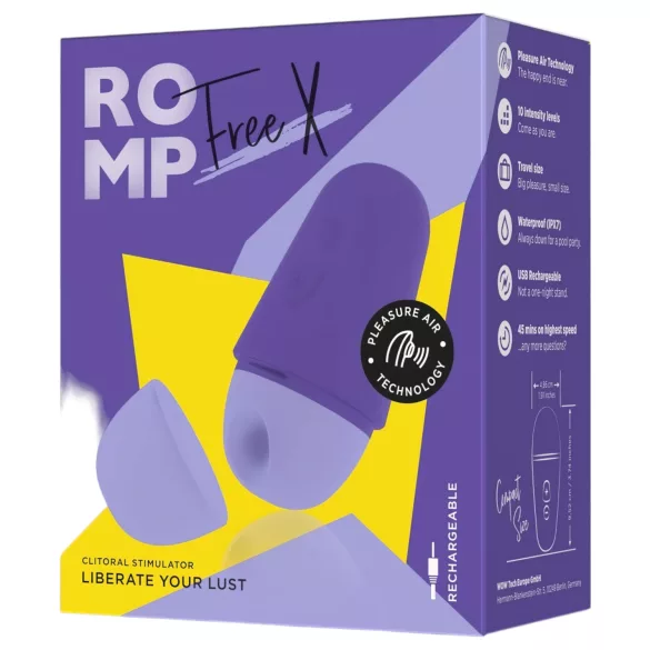 ROMP Free X - vibracijski stimulator klitorisa na zračni pogon - vijoličen