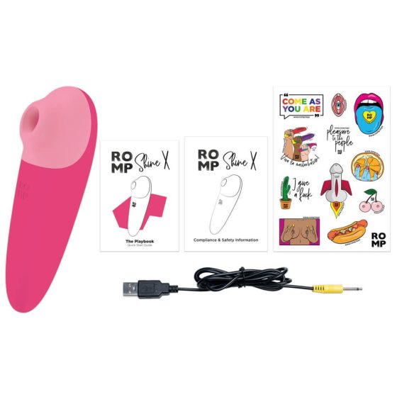 ROMP Shine X - zračni stimulator klitorisa za ponovno polnjenje (roza)