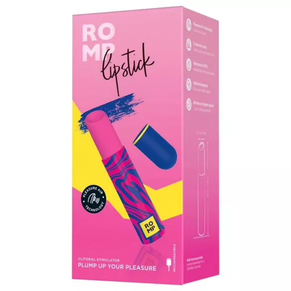 ROMP Lipstick - stimulator klitorisa na zračni val - polnljiv - roza