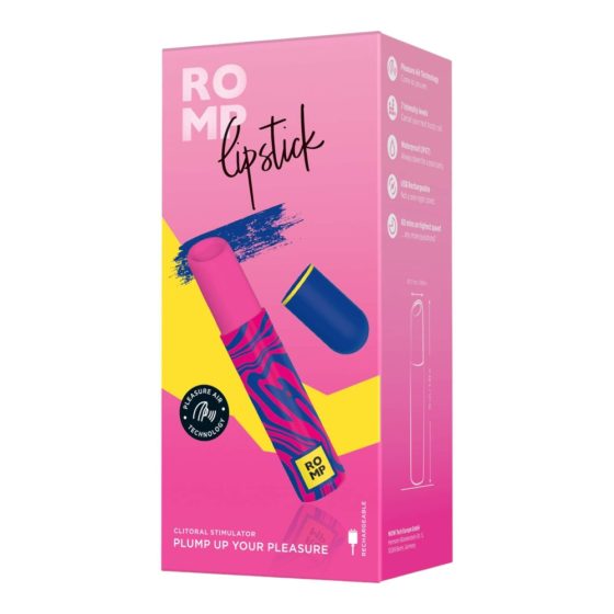 ROMP Lipstick - zračni stimulator klitorisa za polnjenje (roza)
