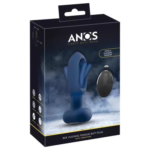 ANOS - analni vibrator z jezičkom - modra