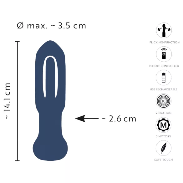 ANOS - analni vibrator z jezičkom - modra