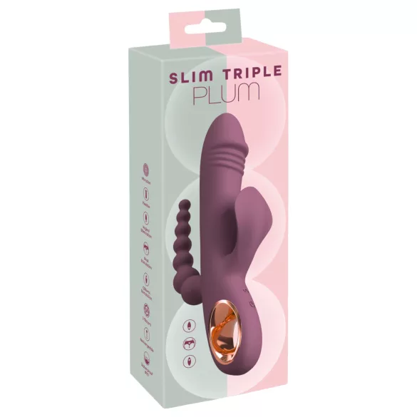 You2Toys - vibrator za ženske z vibracijami, trojni krak - vijoličen