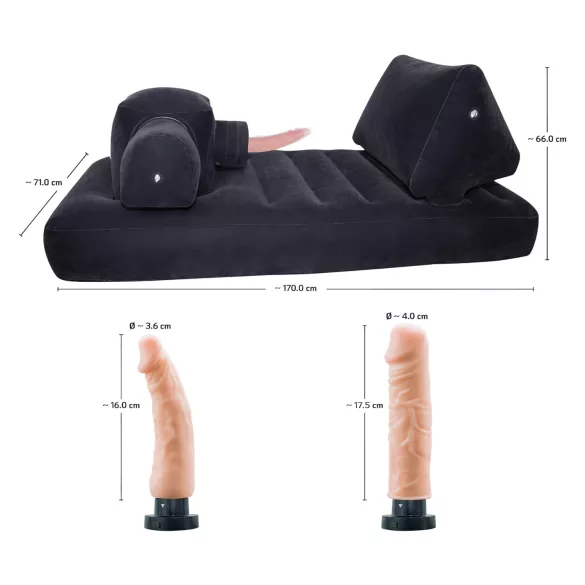 You2Toys Velvet Luxury - seks stroj z vgrajeno posteljo - črna