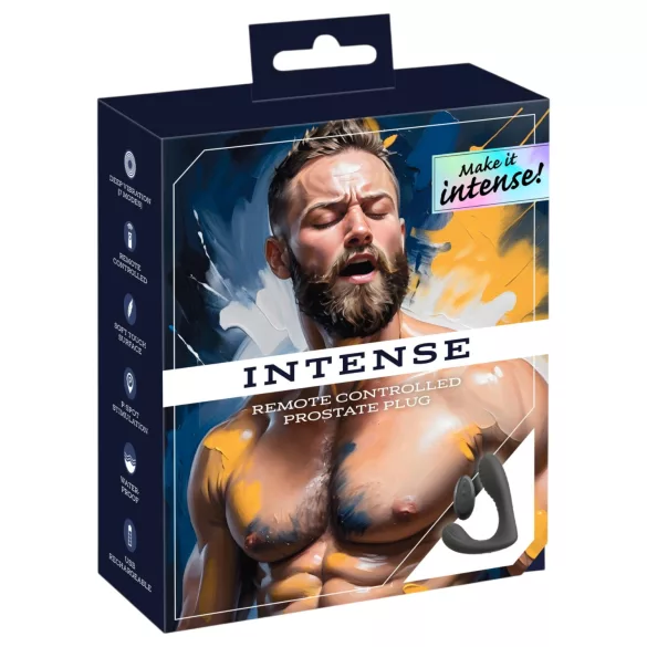 Intense - daljinsko vodljiv vibrator za prostato (črn)