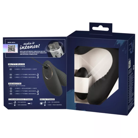 Intense - daljinsko vodljiv vibrator za prostato (črn)